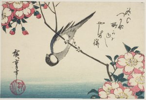 Stormejse på kirsebærblomstgren af Utagawa Hiroshige