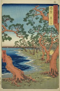 Harima Project: Maiko Beach (Rokujuyoshi Meisho Zue)” af Utagawa Hiroshige