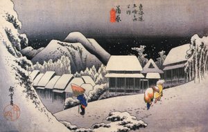 Hiroshige, En landsby i sneen af Utagawa Hiroshige