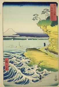 Hota Beach i Awa-provinsen (Boshu Hota no kaigan), fra serien "Thirty-six Views of Mount Fuji (Fuji sanjurokkei)" af Utagawa Hiroshige