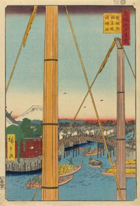 Inari B Ridge Draft d Port Shline, Teppo-figur (Teppo-figur Inari Bridge Minato-helligdom)" af Utagawa Hiroshige