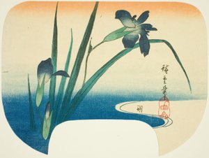 Iris og vandløb af Utagawa Hiroshige