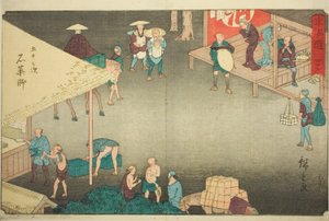 Ishi Yakushi-af. 45, fra seriens "fifty-tre s tachi sound s of the urban degree (urban degree main mountain next)" af Utagawa Hiroshige