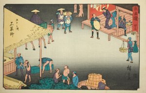 Ishi Yakushi-af. 45, fra seriens "Fifty-three S tachi sound s of the urban degree (urban degree main mountain next)" af Utagawa Hiroshige
