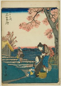 Ishiyakushi, fra seriens "fifty-tre S tachi-lyd s "of te urbanity" (Goshuyama næste) Hver gang) af Utagawa Hiroshige