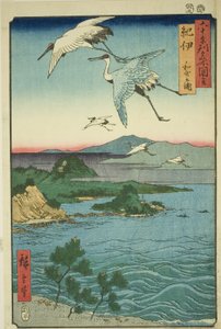 Kii-provinsen: Wakanoura Bay (Kii, Wakanoura), fra serien "Famous Places in the 60-odd Provinces (Rokujuyoshu meisho zue)" af Utagawa Hiroshige