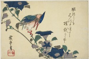 Isfugl og klokkeblomster af Utagawa Hiroshige