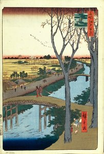 Koume Embankment Hundrede berømte udsigter over Edo, 1856-1858 af Utagawa Hiroshige