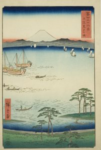 Kurodo Bay i Kazusa-provinsen (Kazusa Kurodo no ura), fra serien "Seksogtredive udsigter over Mount Fuji (Fuji sanjurokkei)" af Utagawa Hiroshige