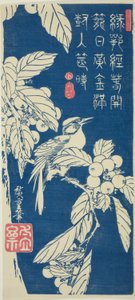 Loquat og Bird af Utagawa Hiroshige