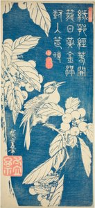 Loquat og fugl af Utagawa Hiroshige