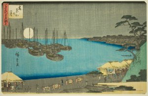 Også på Takanawa (med Takanawa), fra seriens "Three views of web s Pa s member Edo (tre lange Edo sights)" af Utagawa Hiroshige