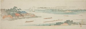 Naka-flodens munding (Nakagawa guchi no zu), fra en række uden titel af berømte udsigter over Edo-forstæderne af Utagawa Hiroshige