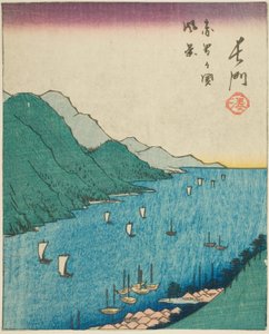 Nagato, sektion af ark nr. 15 fra serien "Cut Out Pictures of the Provinces (Kunikuzushi harimaze zue)" af Utagawa Hiroshige