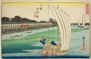 Nakasu at spisepinde (tegning af spisepinde Nakasu), fra te serie s af Utagawa Hiroshige