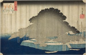 Night Line At Karasaki no Yō (Karasaki no Yō), fra serien ``Eight Views of Omi (Omi Hakkei no Uchi)