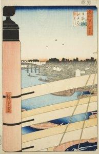 Japan B Ridge Plan d Edo B Ridge (Nihonbashi, Edobashi), fra serien "Ridge dre d fa net s Views of Edo (One Hundred Famous Views of Edo)" af Utagawa Hiroshige