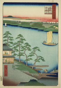 Shinjuku Ferry (Shinjuku me), fra serien ``Ridge dre d fa s views of Edo (One Hundred Famous Views of Edo)