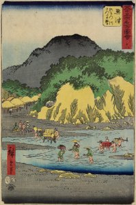 No.18 foden af Mount Satta ved Okitsu-floden, Okitsu, juli 1855