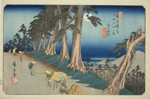 af. 26: Mochizuki, fra seriens "shi x ty ne s ta on s of te kisokaid (kisokaido rokujukyu tsugi no uchi)" af Utagawa Hiroshige