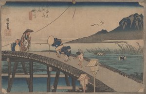 Nr. 27 "Kakegawa: Udsigt over Akiba" Fra 53 stationer på Tokaido, ca. 1833