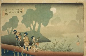 af. 37: Miyanokoshi, fra serien "Shixty-nines of the kisokaido" af Utagawa Hiroshige