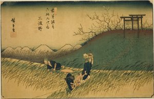 af. 42: Mido, fra serien "Shi x ty ne S ta ons of the kisokaido" af Utagawa Hiroshige