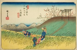 af. 42: Mido, fra serien "Shi x ty ne S ta ons of the kisokaido" af Utagawa Hiroshige