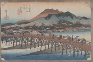Nr. 55 "Kyoto: Den store Sanjo bro" Fra 53 stationer på Tokaido, ca. 1833
