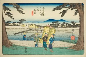 af. 65: Takamiya, fra serien "Shixty-nines of the kisokaido" af Utagawa Hiroshige