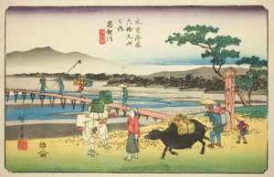 af. 66: Echikawa, fra Teseries "Shixty-Nine S-Tions of Tekisokaido" af Utagawa Hiroshige