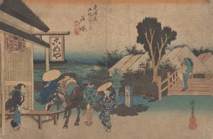 Nr. 6 "Totsuka motomachi Fork" Fra 53 stationer på Tokaido, ca.1833