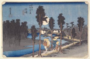 Numazu, Yellow Dusk fra serien Fifty-three Stations of the Tokaido af Utagawa Hiroshige