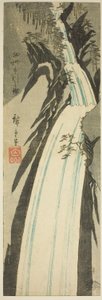 Nunobiki-vandfaldet i Settsu-provinsen (Sesshu Nunobiki no taki), fra en række uden titel af udsigter over provinserne af Utagawa Hiroshige