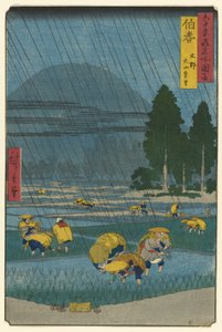 Ono, Fjernsyn over Mount Daisen i Hoki-provinsen (Hoki, Ono, Daisen enbo), fra serien "Famous Places in the 60-odd Provinces (Rokujuyo-shu meisho zue)" af Utagawa Hiroshige