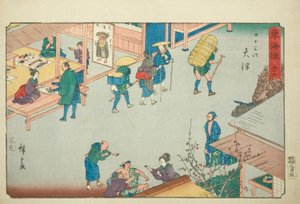 Otsu - Nej. 54, fra serien "Fifty-three Stations of the Tokaido (Tokaido gojusan tsugi)," også kendt som Reisho Tokaido af Utagawa Hiroshige