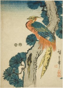 Fasan og fyrretræ af Utagawa Hiroshige