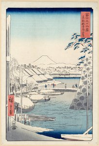 Flodbred ved Sukiya i Edo (Tōto Sukiya-gashi), fra serien 36-visninger af Fuji-bjerget (Fuji af Utagawa Hiroshige