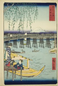 Ryogoku-broen i den østlige hovedstad (Toto Ryogoku), fra serien "Seksogtredive udsigter over Fuji-bjerget (Fuji sanjurokkei)" af Utagawa Hiroshige