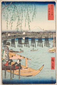 Ryogoku-broen i den østlige hovedstad (Toto Ryogoku), fra serien "Seksogtredive udsigter over Fuji-bjerget (Fuji sanjurokkei)" af Utagawa Hiroshige