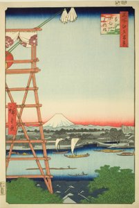 Rokoku Eco-Member Plan d Motoyanagi Bridge (Rokoku Eco-Member Motoyanagibashi), fra seriens "Ridge for ridges" )” af Utagawa Hiroshige