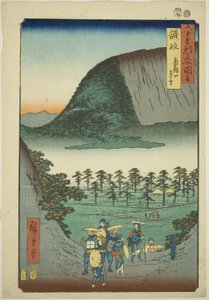 Sanuki-provinsen: Fjernsyn over Mount Zozu (Sanuki, Zozusan enbo), fra serien "Famous Places in the 60-odd Provinces (Rokujuyoshu meisho zue)" af Utagawa Hiroshige