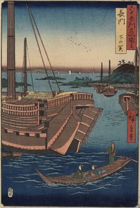 Shimonoseki Port, Nagato-provinsen, marts 1856