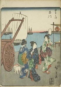 Shinagawa, fra seriens "fifty-tre S tachi-lyd "of te urbanity" (ved siden af ​​hovedbjerget) ) af Utagawa Hiroshige