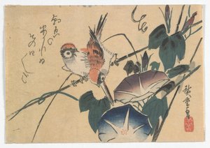 Sparrows and Morning Glories, Edo-perioden, slutningen af 1830