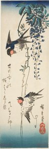 Svaler og blåregn af Utagawa Hiroshige