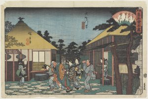 Tagawaya foran O_onji-templet, ca. 1835-1842
