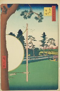 Takata Riding Grounds (Takata no baba), nr. 115 fra serien "One Hundred Famous Views of Edo (Meisho Edo hyakkei)" af Utagawa Hiroshige