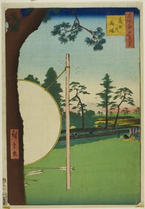Takata Riding Grounds (Takata no baba), fra serien "One Hundred Famous Views of Edo (Meisho Edo hyakkei)" af Utagawa Hiroshige