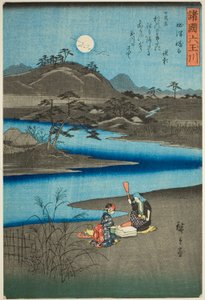 Kinuta Jewel River i Settsu Province (Settsu Kinuta), fra serien "Six Jewel Rivers in the Various Provinces (Shokoku Mu Tamagawa)" af Utagawa Hiroshige